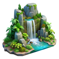impressive rustic A Cascading Waterfall Tumbling over Mossy premium png