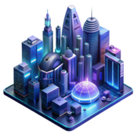 elegant rustic A Futuristic Cyberpunk City Neon Lights R professional png