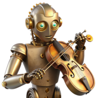 impressive creative A Steampunk Robot Playing a Violin Intr png