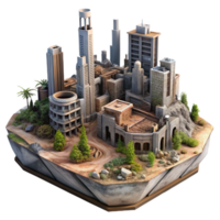 serene minimalist A Desolate Post Apocalyptic Cityscape Cr genuine png