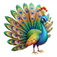 wonderful minimalist A Colorful Peacock Displaying Its Feathers professional png