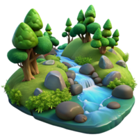 magnificent abstract A Babbling Brook Flowing Through a Mossy F high quality png