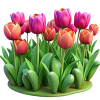impressive artistic A Field of Tulips in Full Bloom Vibrant authentic png