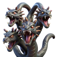 dramatic abstract Terrifying Multi-headed Hydra professional png