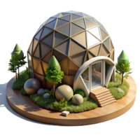 serene abstract A Geodesic Dome House Nestled in a Forest genuine png