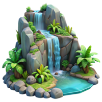 impressive abstract A Cascading Waterfall Tumbling over Mossy professional png