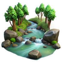 wonderful abstract A Babbling Brook Flowing Through a Forest exclusive png