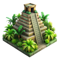 extraordinary abstract A Mayan Pyramid Temple Overgrown with Ju authentic png