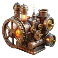 serene minimalist A Complex Steampunk Engine with Rotating G png
