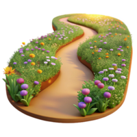 elegant artistic A Winding Dirt Path Through a Field of Wi original png