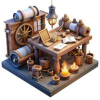 elegant creative A Scene of a Steampunk Inventor S Workshop exclusive png