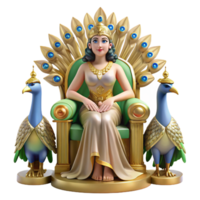 wonderful artistic Hera Queen of the Gods Seated on a Gol high resolution png