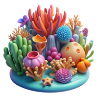 extraordinary minimalist A Colorful Coral Reef Teeming with Marin exclusive png