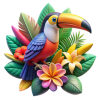vibrant abstract A Colorful Toucan Perched on a Branch Sur original png