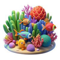 beautiful abstract A Coral Reef Teeming with Colorful Fish A authentic png