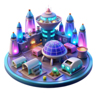 vibrant rustic A Bustling Spaceport Filled with Diverse high resolution png
