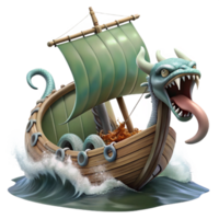 extraordinary abstract A Fearsome Kraken Attacking a Viking Lon high resolution png