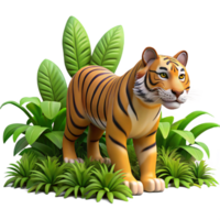 dramatic minimalist A Powerful Tiger Stalking Through Dense png