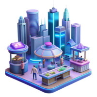 stunning artistic A Bustling Cyberpunk Marketplace Overflo exclusive png