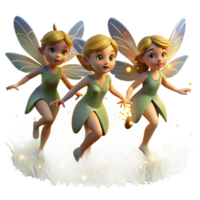 extraordinary vintage A Group of Fairies Flying Through a Field detailed png
