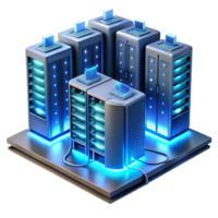 vibrant artistic A Server Room with Rows of Glowing Serve professional png