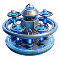serene modern A Futuristic Space Station with Rotating high resolution png