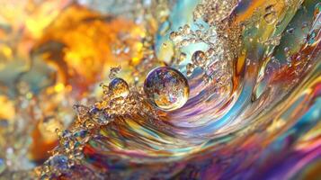 A vibrant swirl of water and color, creating a mesmerizing abstract effect. photo