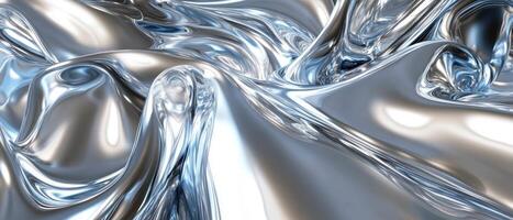 A silver and blue abstract background with many shiny shapes photo