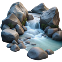 serene rustic A Crystal Clear Mountain Stream Flowing Ov premium png