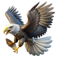 impressive contemporary A Soaring Bald Eagle Clutching a Fish in I high quality png