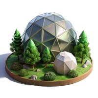 wonderful vintage A Geodesic Dome Nestled in a Lush Forest high resolution png