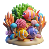 elegant abstract A Vibrant Coral Reef Teeming with Colorful detailed png