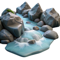 vibrant contemporary A Crystal Clear Mountain Stream Flowing Ov premium png