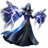 serene rustic A Powerful Sorceress Summoning a Storm high quality png