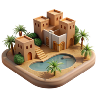 elegant contemporary A Desert Oasis with a Cluster of Mud Bri authentic png