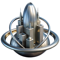magnificent traditional A Towering Chrome Metropolis Built on T high quality png