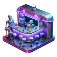 stunning minimalist A Futuristic Bar Filled with Alien Patron detailed png