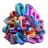 wonderful abstract A Chaotic Jumble of Letters and Numbers original png
