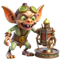 magnificent abstract A Mischievous Gremlin Sabotaging a Clockw original png
