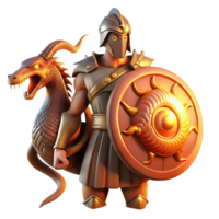 elegant rustic A Stoic Spartan Warrior Facing a Monstrou exclusive png