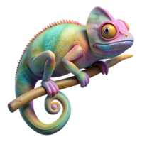 serene modern A Chameleon Perched on a Branch Its Skin authentic png