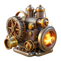 serene abstract A Complex Steampunk Engine with Rotating G genuine png