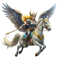 magnificent abstract A Valkyrie Riding a Winged Horse Across A high resolution png