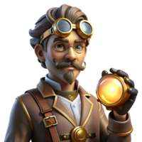 impressive modern A Portrait of a Steampunk Inventor Ador high quality png