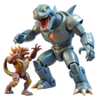 elegant artistic A Giant Robot Battling a Colossal Alien exclusive png