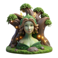 extraordinary creative A Serene Dryad Emerging from an Ancient Oa professional png
