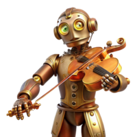 impressive rustic A Steampunk Automaton Playing a Violin W exclusive png