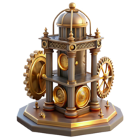 serene creative An Intricate Clockwork Tower Golden Hou high resolution png