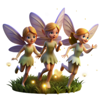 stunning abstract A Group of Fairies Flying Through a Field high quality png