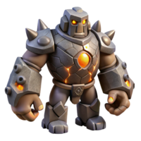 elegant creative A Towering Golem Made of Stone Animated By professional png